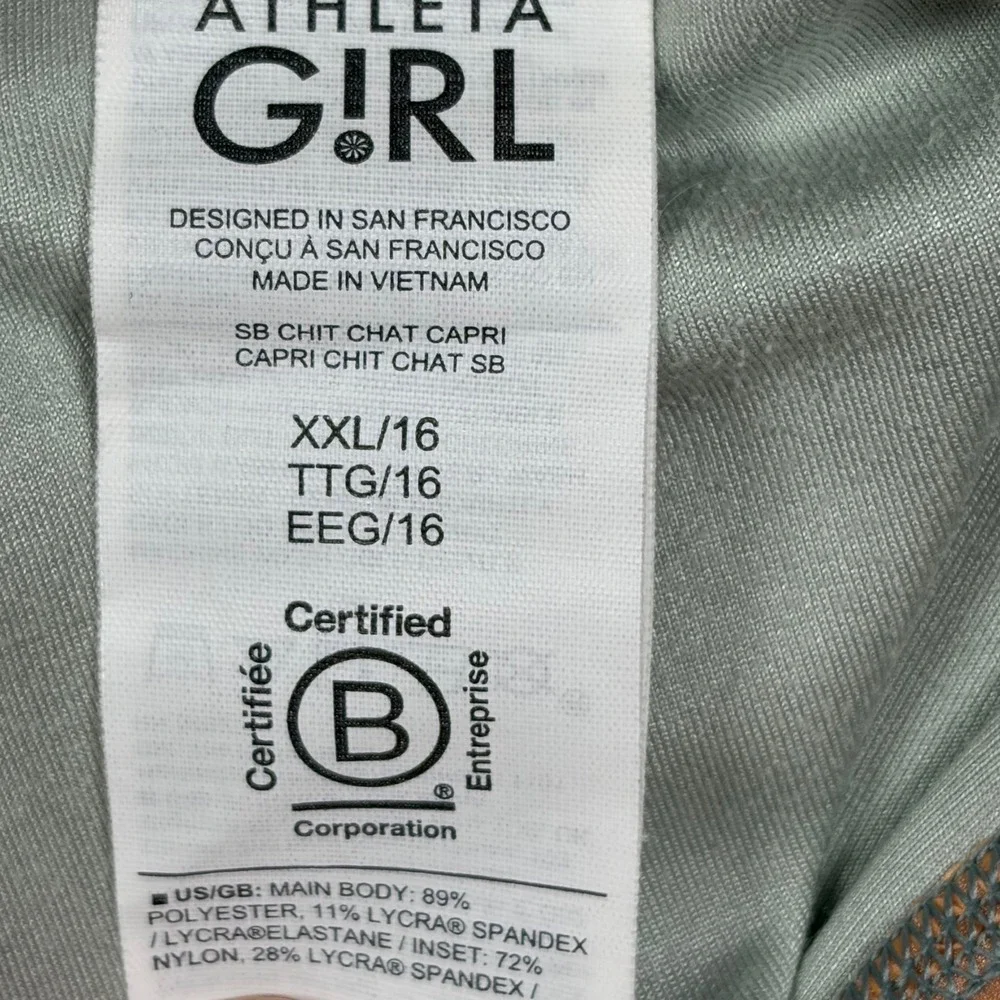 Athleta Girl Simone Biles Chit Chat Capri Activewear Yoga Gym Leggings Kids XXL